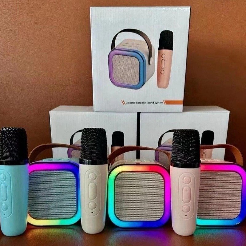 Mini Karaoke Machine with wireless microphone and RGB lights