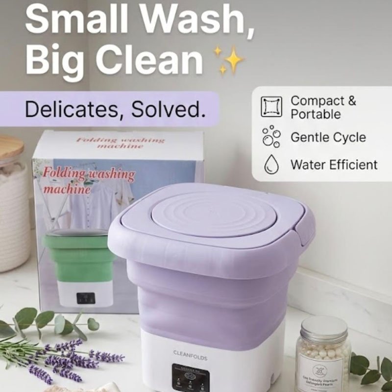 Portable Mini Washing Machine with collapsible design