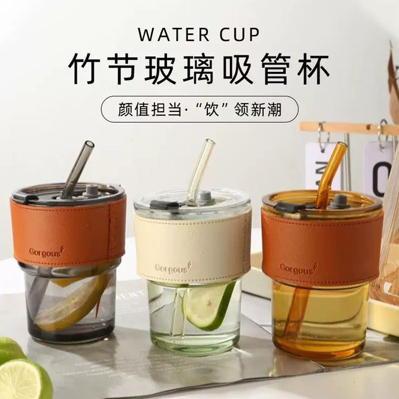 Glass Tumbler with Straw – Reusable Drinking Cup with Sleeve & Lid - Image 2