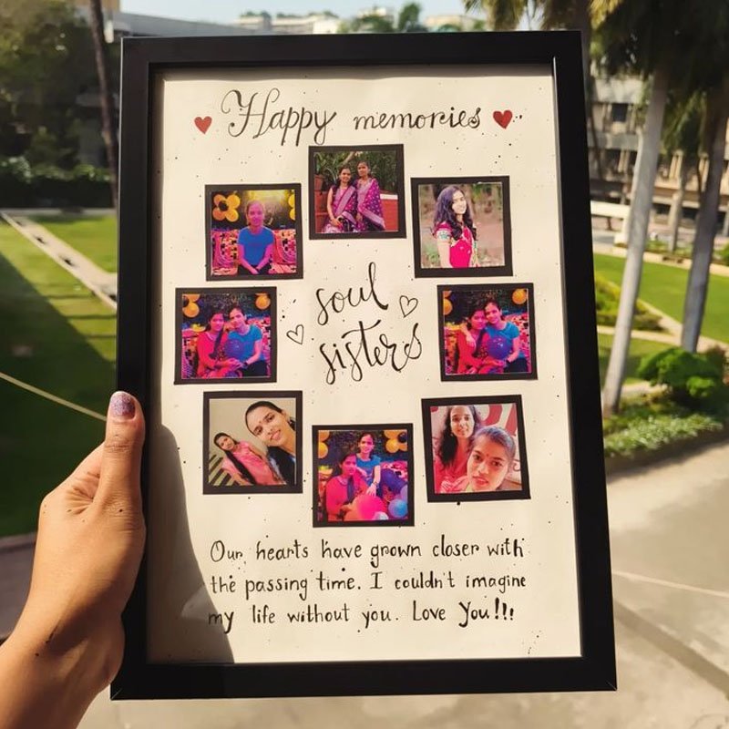 Personalized Sisters Photo Frame with custom memory photos