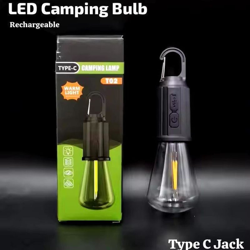 LED Camping Bulb with Type-C charging and hanging hook