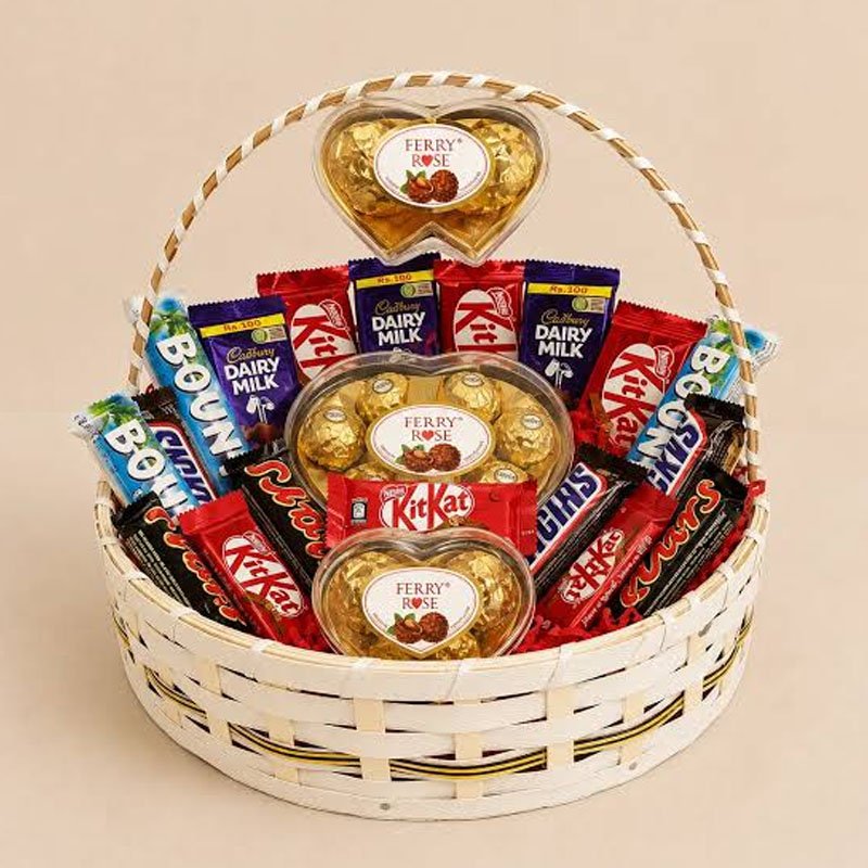 Chocolate Gift Basket with assorted premium chocolates
