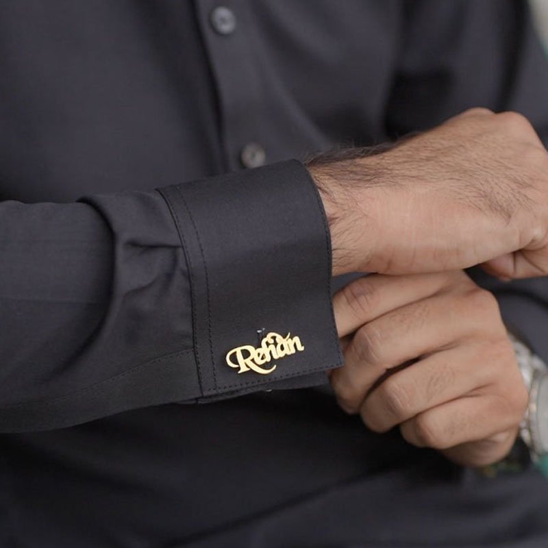 Gold Initial Cufflinks for Men – Elegant Letter Design - Image 2