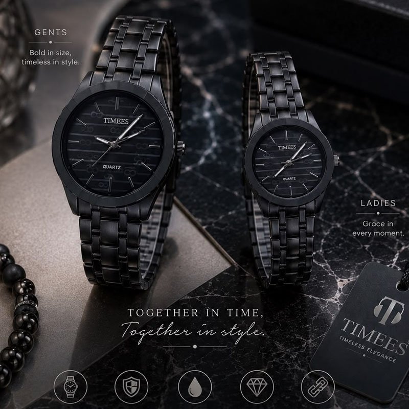 TIMEES Couple Watches for Men & Women – Premium Stainless Steel Quartz Watch Set - Image 8