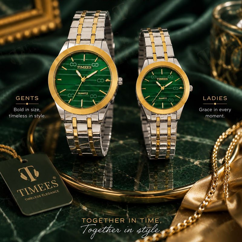 TIMEES Couple Watches for Men & Women – Premium Stainless Steel Quartz Watch Set - Image 7