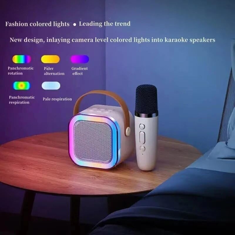 Mini Karaoke Machine – Portable Speaker with Wireless Microphone & RGB Lights - Image 2