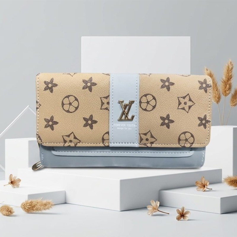 Women Long Wallet – Printed Clutch Purse with Stylish Flap Design - Image 2