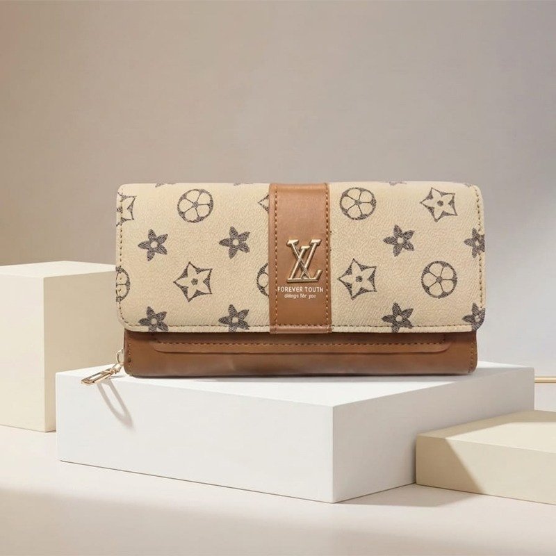 Women Long Wallet – Printed Clutch Purse with Stylish Flap Design - Image 4