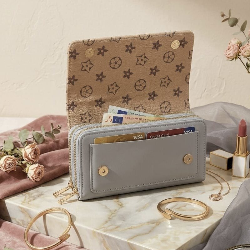 Women Long Wallet – Printed Clutch Purse with Stylish Flap Design - Image 6