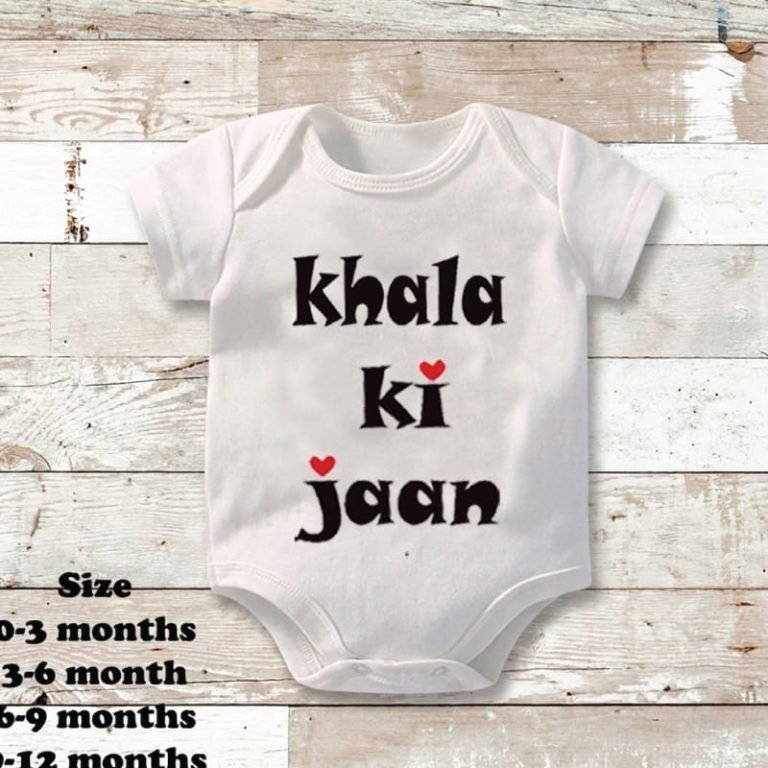 White Khala Ki Jaan baby bodysuit romper for newborn baby boy and girl