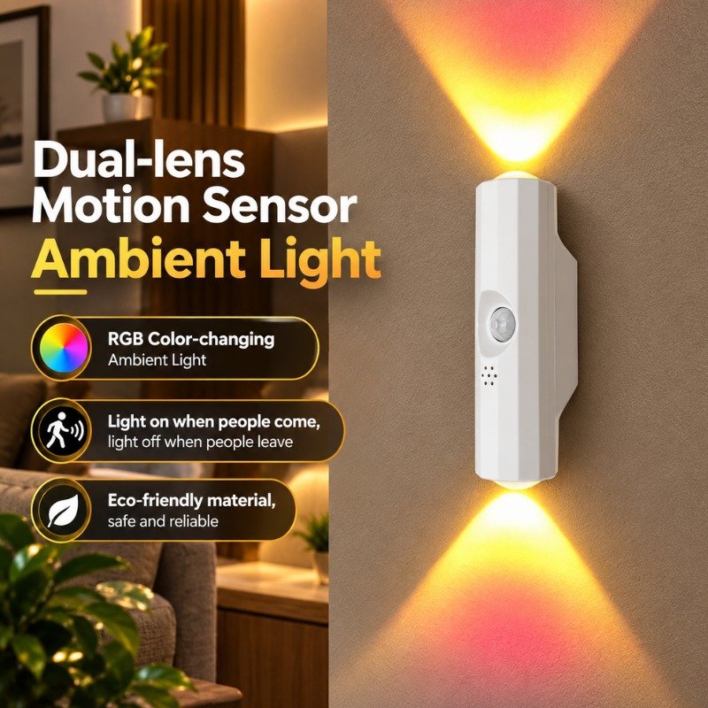3-Color Motion Sensor LED Wall Light – Energy-Saving Indoor Night Lamp - Image 2