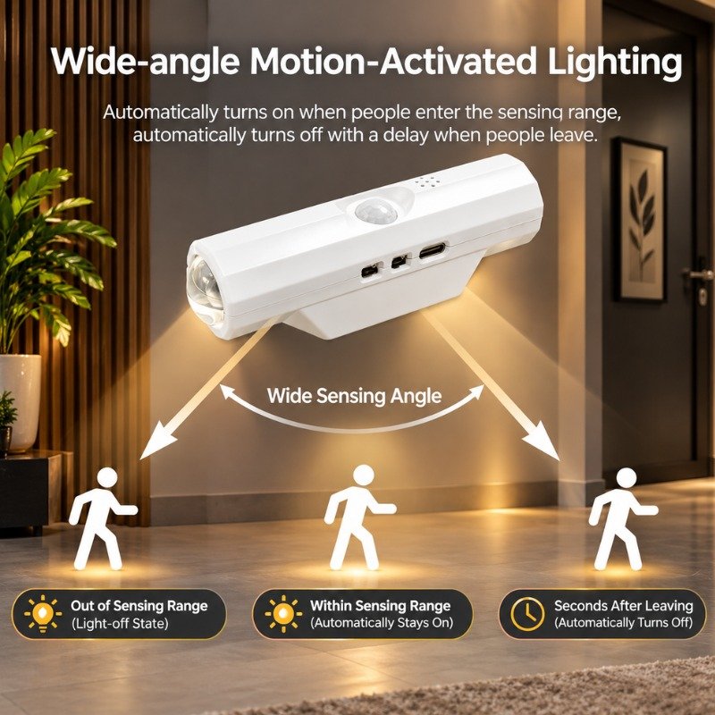 3-Color Motion Sensor LED Wall Light – Energy-Saving Indoor Night Lamp - Image 3
