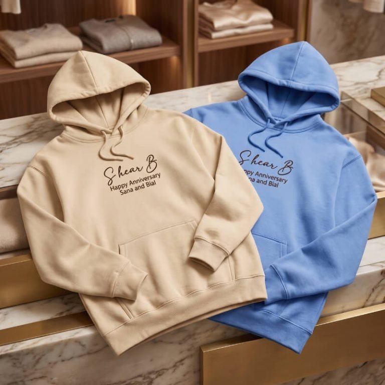 Custom Couple Anniversary Hoodies – Personalized Matching Pullovers - Image 2