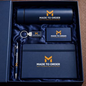 Premium Corporate Gift Set with Notebook Pen Bottle and Keychain