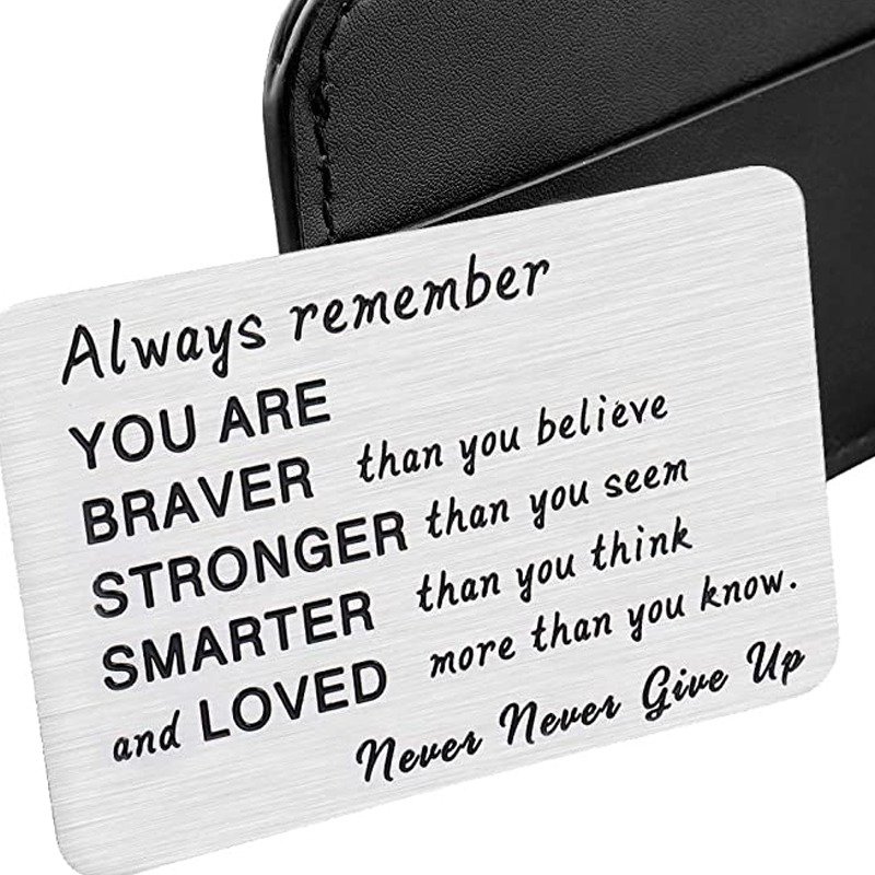 Engraved Wallet Insert Card – Custom Metal Love Note & Inspirational Gift - Image 2