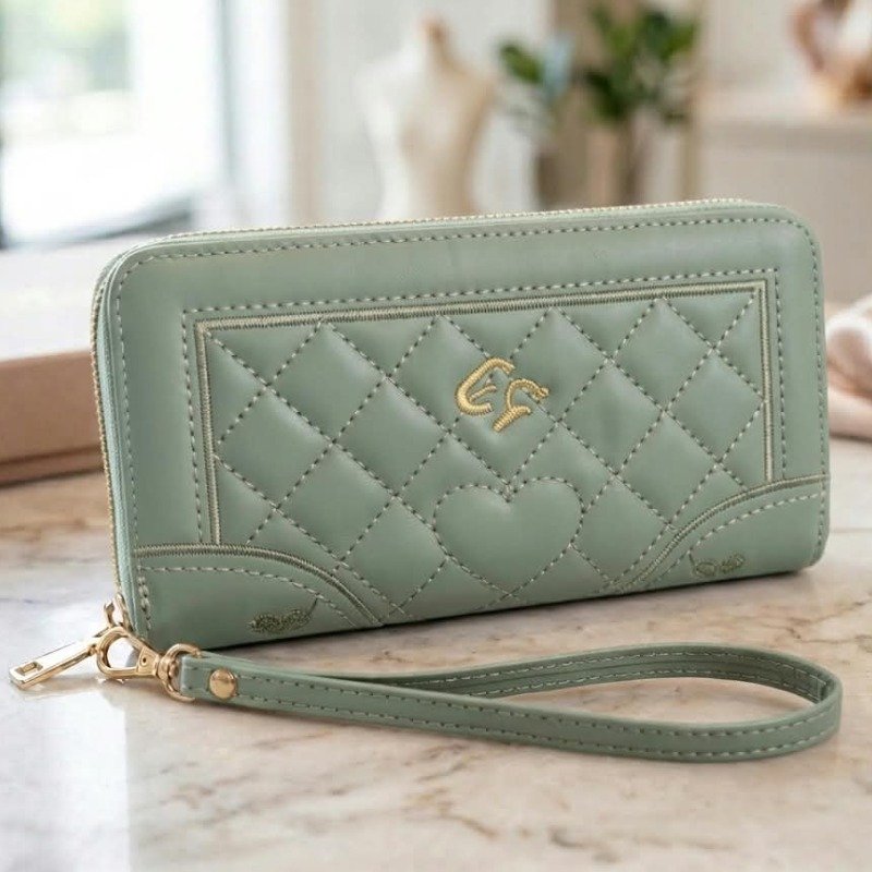 Women's Luxury Quilted Long Wallet Purse - Image 9