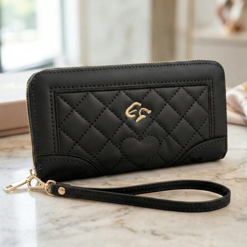 Women's Luxury Quilted Long Wallet Purse - Image 6