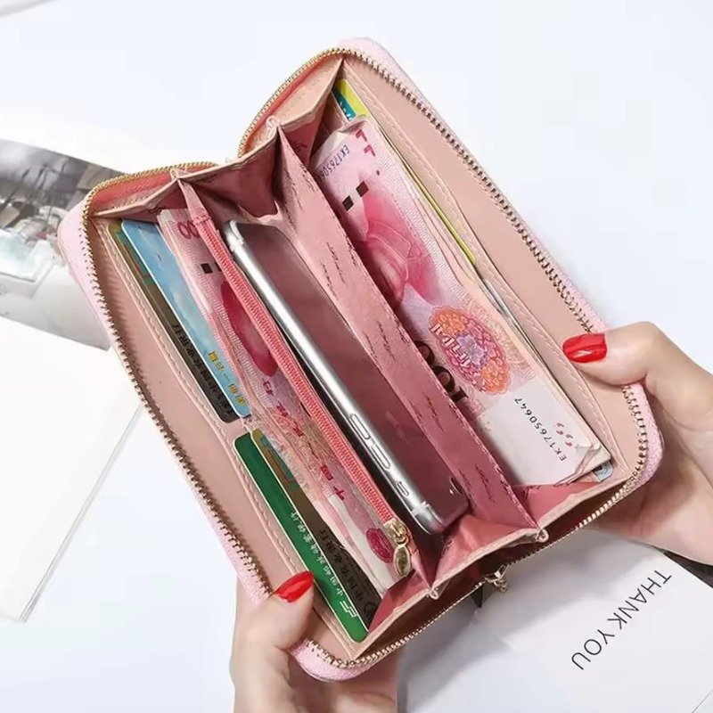 Women's Luxury Quilted Long Wallet Purse - Image 11