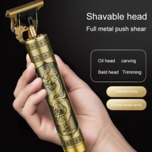 Electric Hair Trimmer for Men Rechargeable Beard Shaver with Metal Body