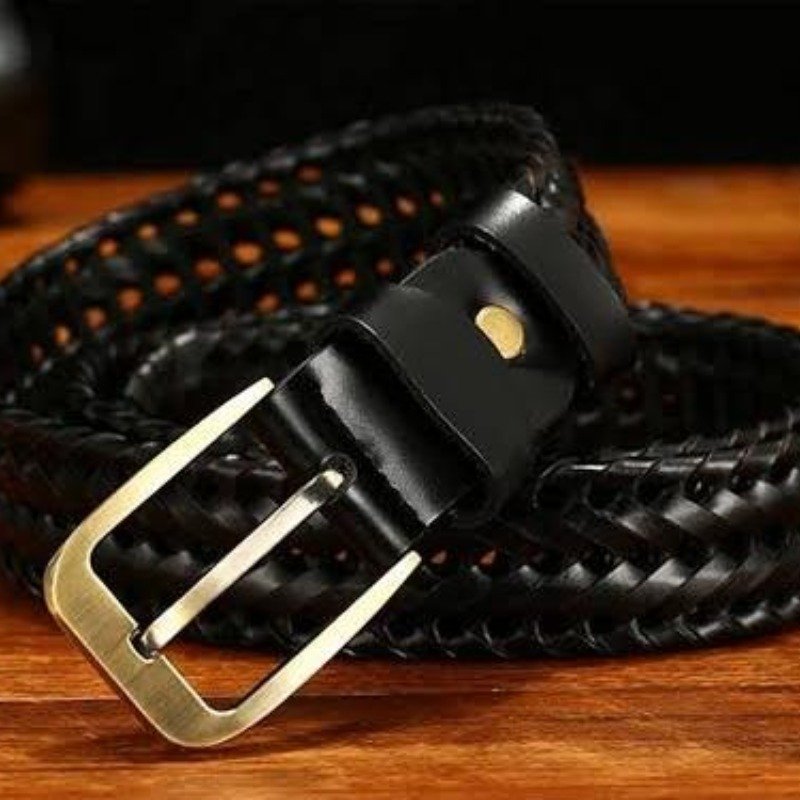 Leather Belt For Men | Stylish Premium Woven Fashion Belt - Image 2