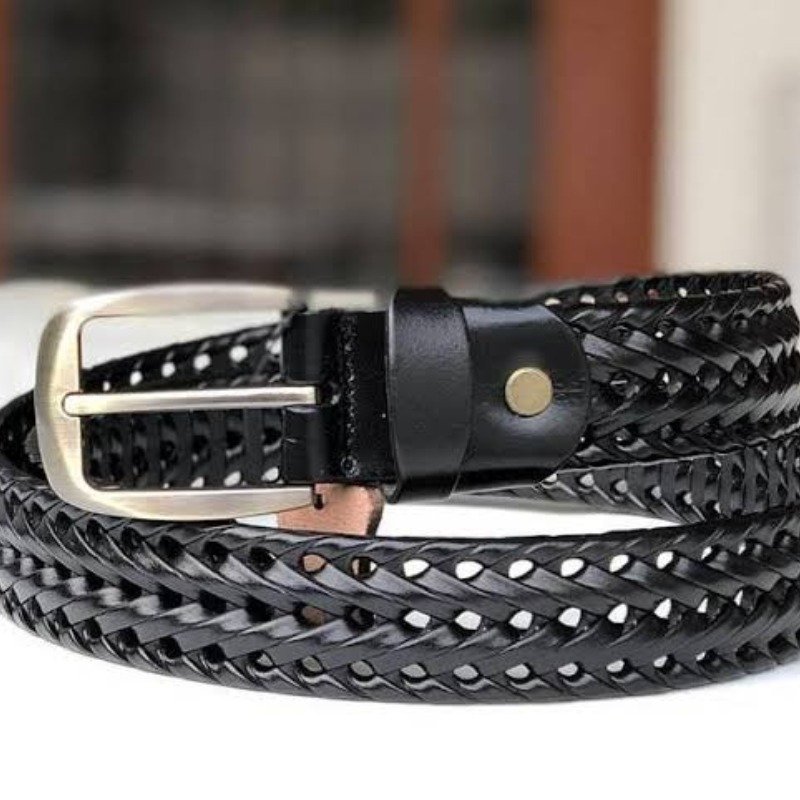 Leather Belt For Men | Stylish Premium Woven Fashion Belt - Image 9