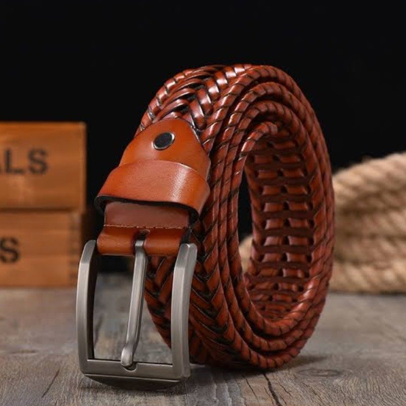 Leather Belt For Men | Stylish Premium Woven Fashion Belt - Image 8