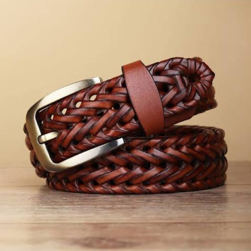 Leather Belt For Men | Stylish Premium Woven Fashion Belt - Image 7