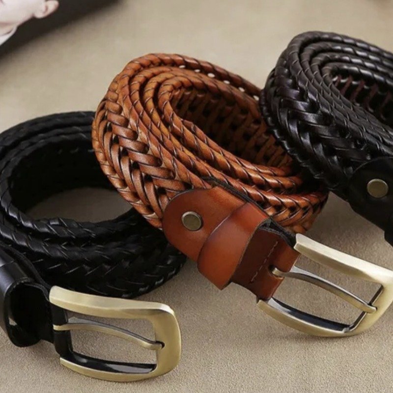 Leather Belt For Men | Stylish Premium Woven Fashion Belt - Image 4
