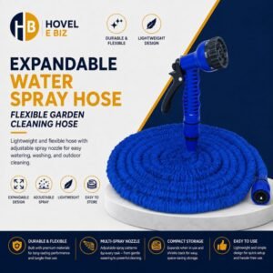 Expandable water spray hose with adjustable nozzle for garden cleaning