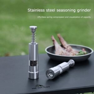 Stainless steel seasoning grinder for pepper salt and spice grinding