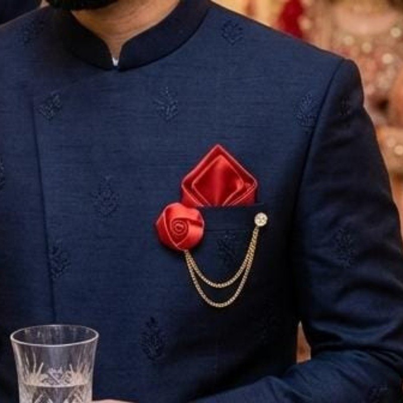 Men's Premium Pocket Brooch | Stylish Suit & Sherwani Accessory - Image 3