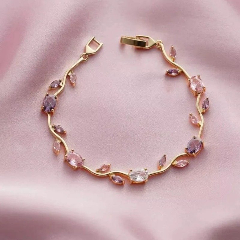 Gold Crystal Bracelet for Women | Elegant Fashion Jewelry - Image 3