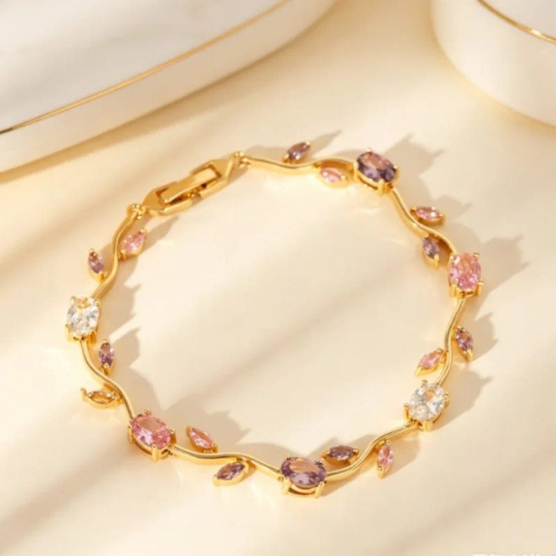 Gold Crystal Bracelet for Women | Elegant Fashion Jewelry - Image 4
