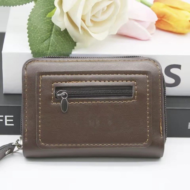 Leather Mini Wallet for Men & Women | Compact Zip Wallet - Image 10