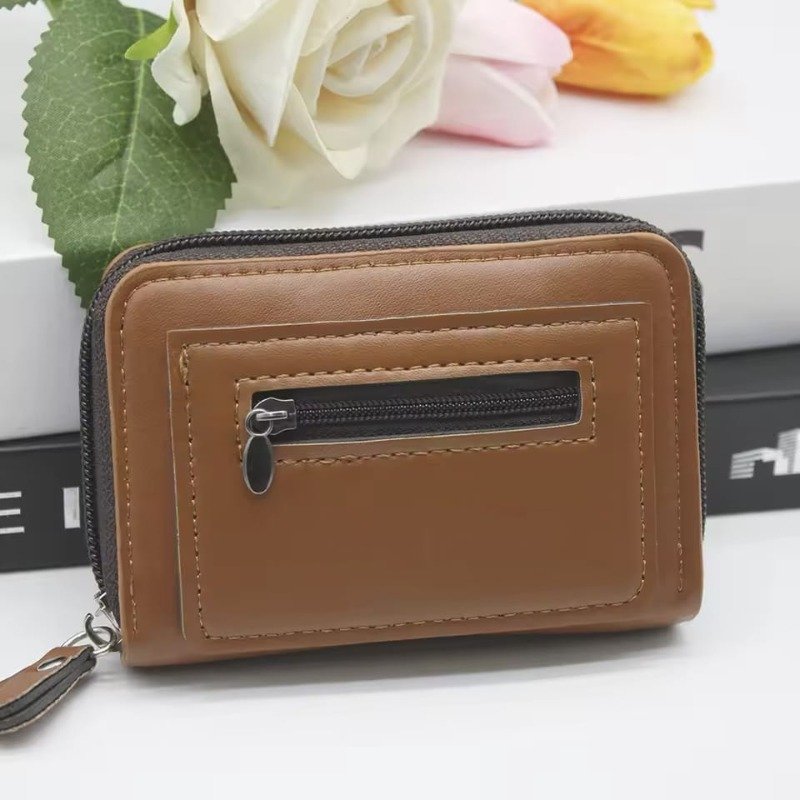 Leather Mini Wallet for Men & Women | Compact Zip Wallet - Image 8