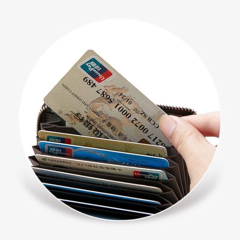 Leather Mini Wallet for Men & Women | Compact Zip Wallet - Image 5