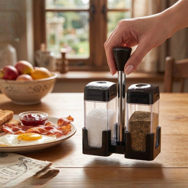 Manual Salt and Pepper Grinder Set | Kitchen Seasoning Dispenser - Image 2