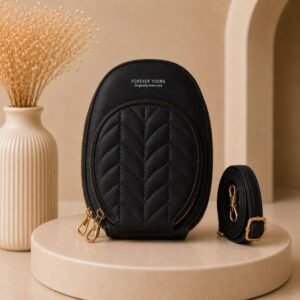 Quilted crossbody bag for women with adjustable strap and gold-tone hardware