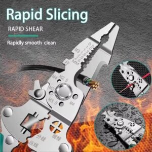 Multifunction wire stripper pliers for cutting stripping and crimping wires