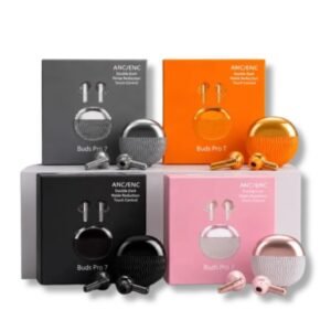 Wireless Bluetooth earbuds with ANC ENC noise cancellation and charging case