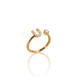 Elegant Gold U-Shaped Open Ring for Women