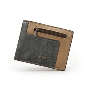 Men’s compact wallet with zipper and front card pocket