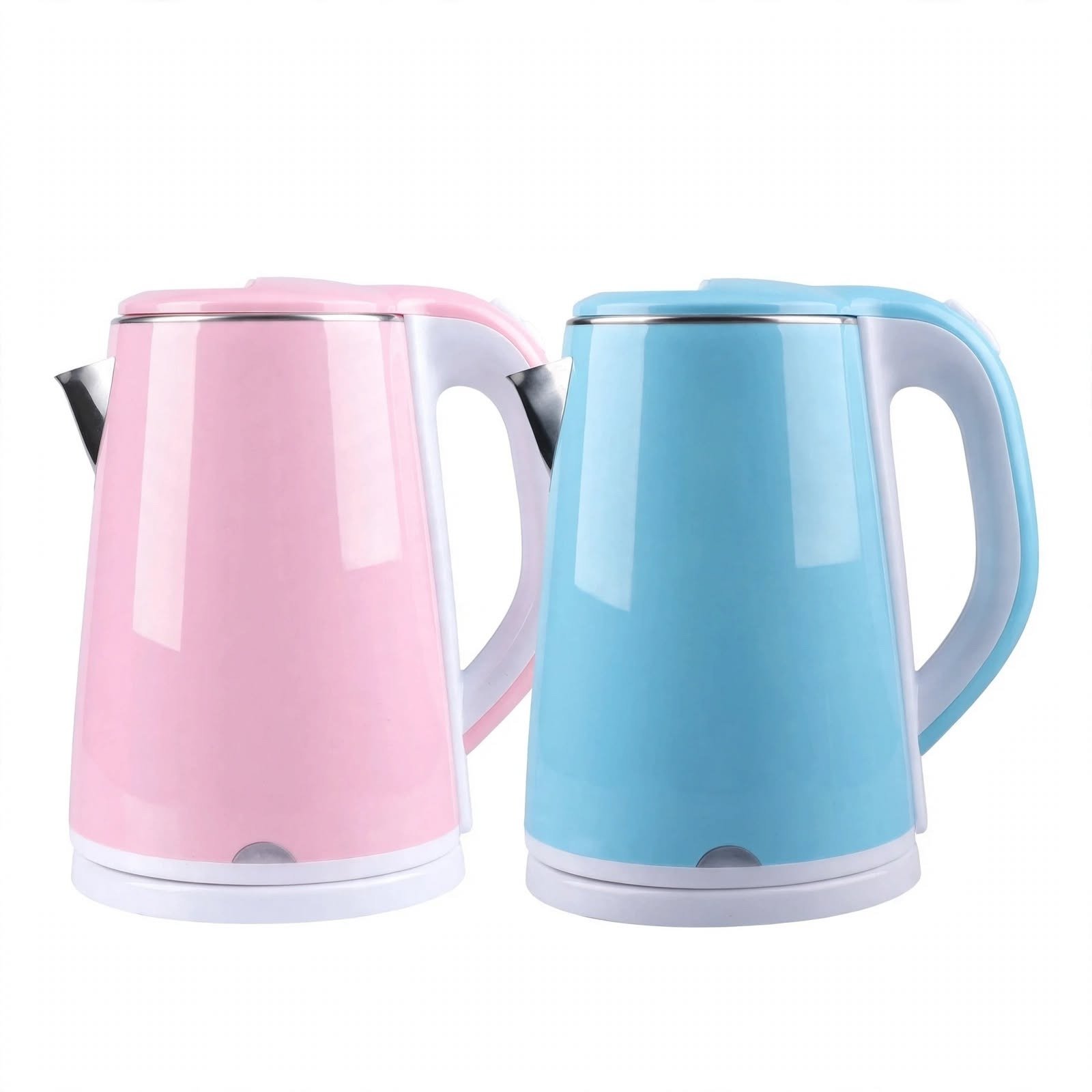 Blue and pink electric tea kettle with anti-dry protection