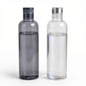 Clear time marker water bottle with hourly hydration markings
