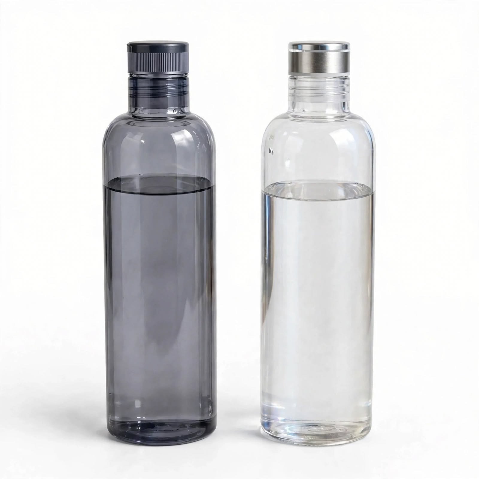 Clear time marker water bottle with hourly hydration markings