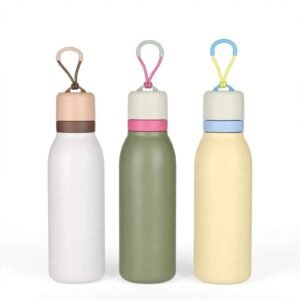 Insulated water bottles for hot and cold drinks with carry straps