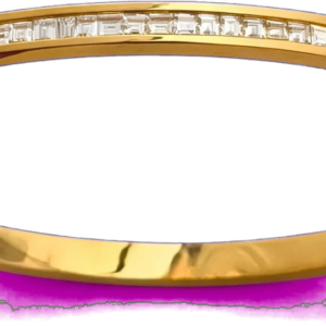 Gold crystal bangle bracelet with sparkling stones for women