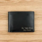 Personalized Leather Wallet for Men | Custom Name Engraved Wallet Gift for Husband, Father & Professionals